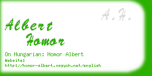 albert homor business card